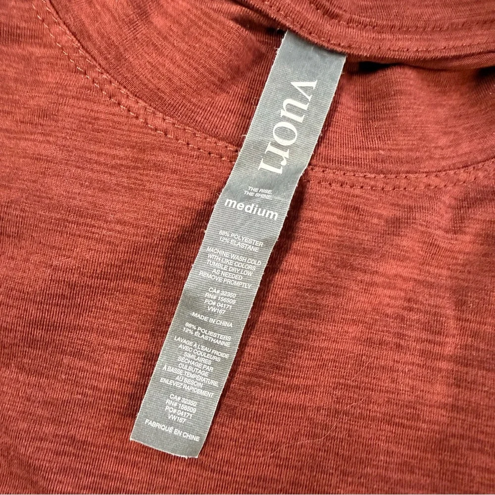 Vuori Women's Long Sleeve Lux Tee Brick Heather Medium - Picture 9 of 11